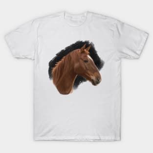 Horse against black T-Shirt